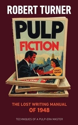 Pulp Fiction: The Lost Writing Manual of 1948, Legacy Edition, showing a stack of vintage detective magazines